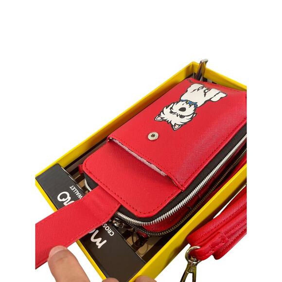 MARC TETRO PHONE CROSSBODY WRISTLET WESTIE RED WHITE TERRIER KAWAII COMES W BOX - Picture 12 of 16